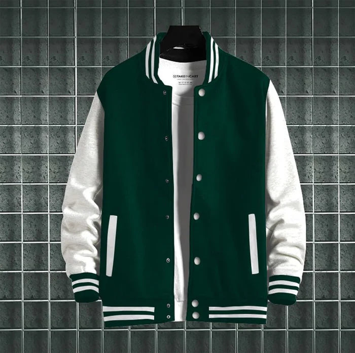 DARK GREEN VARSITY JACKET