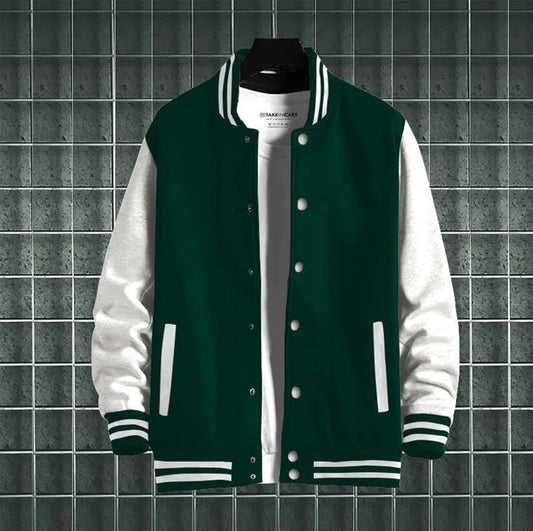 DARK GREEN VARSITY JACKET