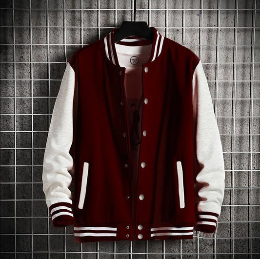 RED WINE VARSITY JACKET